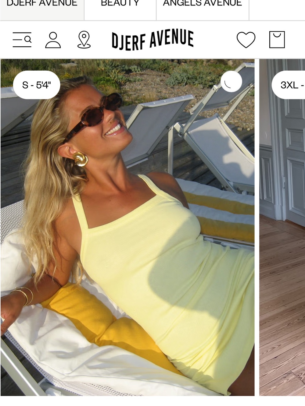 Djerf Avenue Yellow Ribbed Tank Dress
